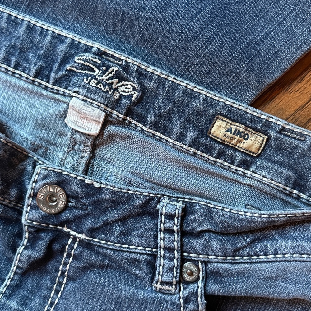 Silver Aiko low rise boot cut jeans waist 37 (J11) - Picture 10 of 10
